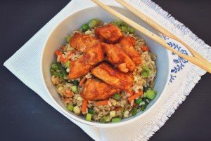 recette de poulet sur lit de riz 