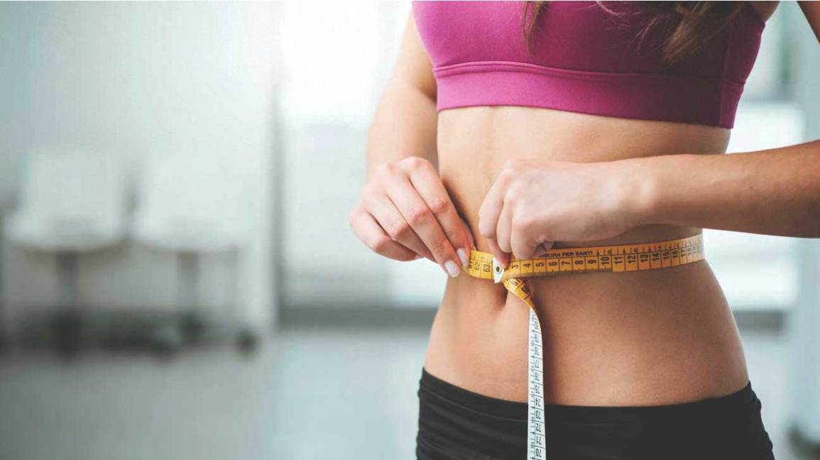 perdre du poids Femme, mesurer, estomac 