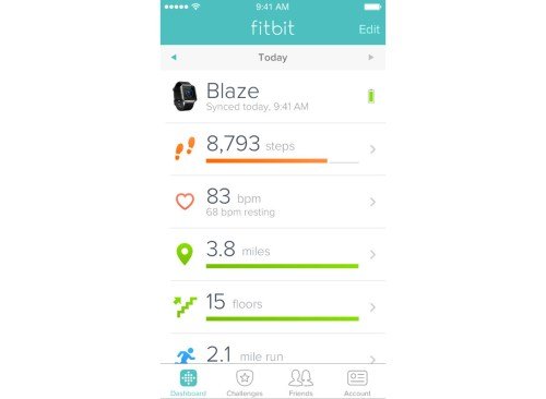 capture d'écran de l'application Fitbit