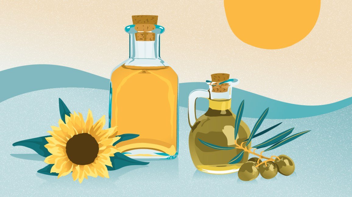 illustration d'huile végétale et d'huile d'olive