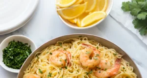 Langoustines aux crevettes et pâtes