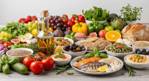 représentation des aliments du régime méditerranéen