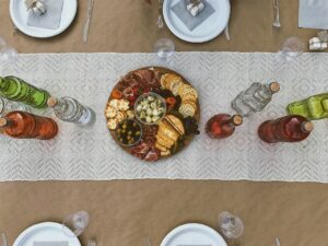 table méditerranéenne garnie de plats sains