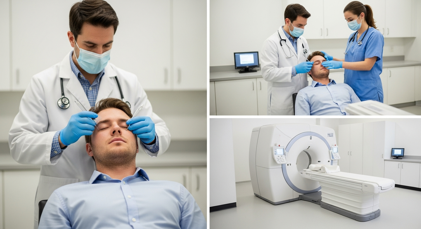 Examen clinique pour diagnostic de maux de tête