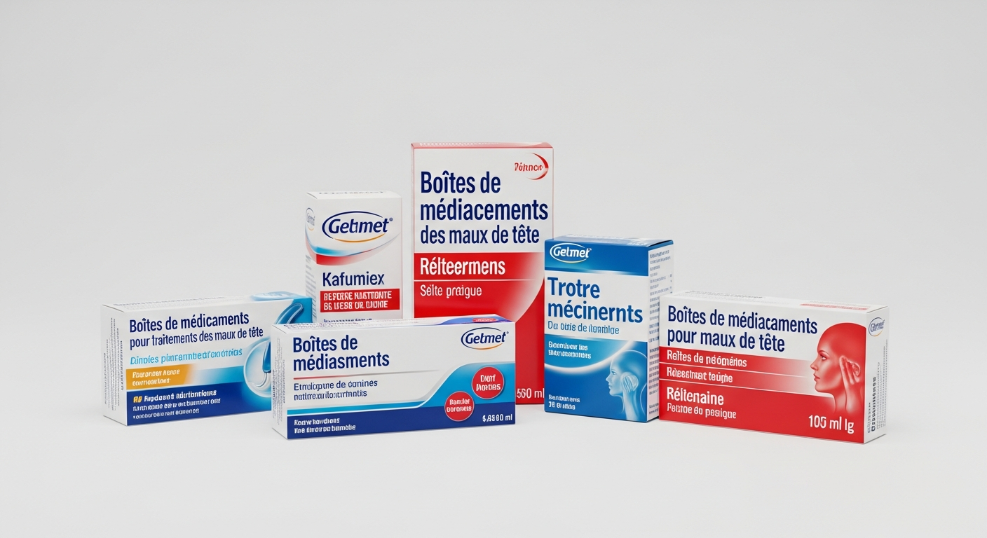 Boîtes de médicaments pour traitements des maux de tête